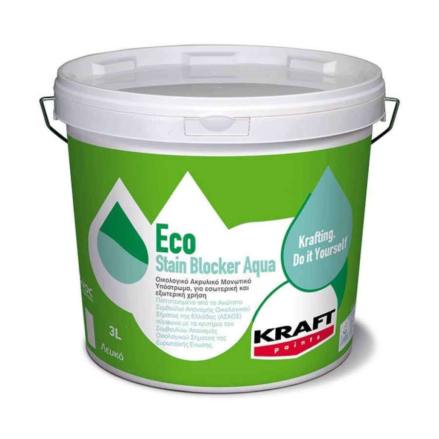 Eco Stain Blocker Aqua-Οικολογικό ακρυλικό μονωτικό υπόστρωμα, για εσωτερική και εξωτερική χρήση