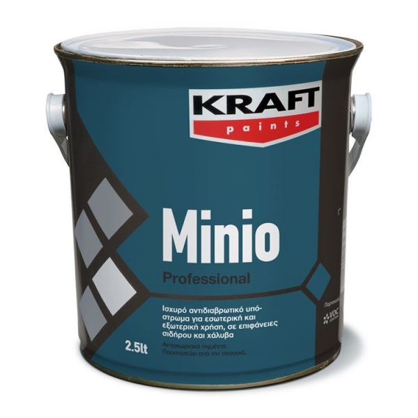 Minio-Ισχυρό αντιδιαβρωτικό υπόστρωμα για εσωτερική και εξωτερική χρήση, σε επιφάνειες σιδήρου και χάλυβα